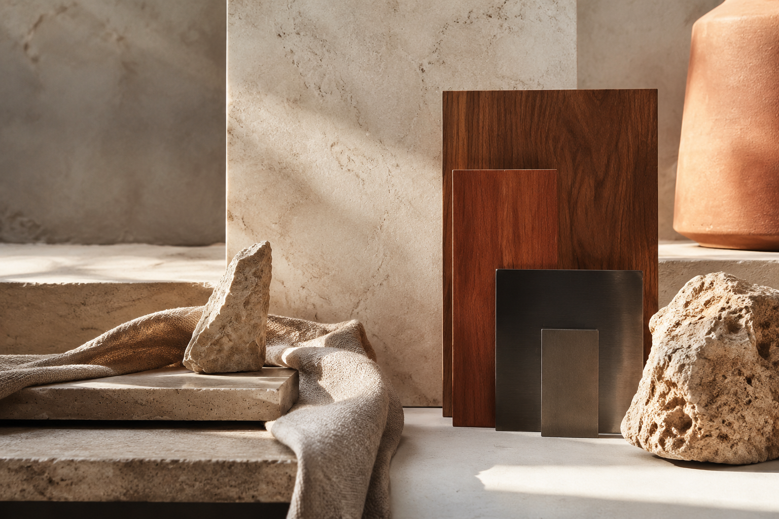Imagem editorial: Materiais que definem uma nova geração de interiores